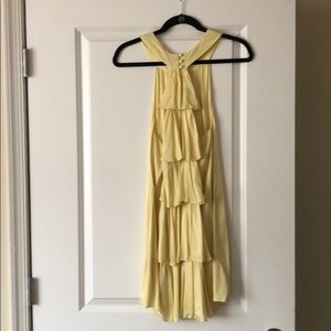 Alice and Olivia Pale Yellow Silk Dress